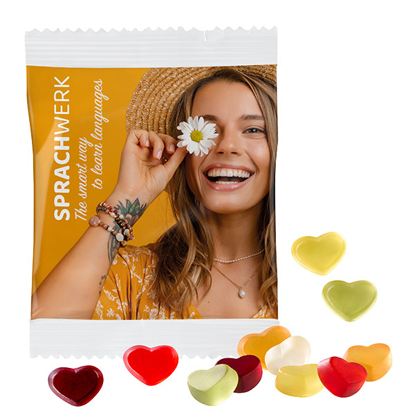 Fruchtgummi-Standardformen 20 g, im kompstierbare Tütchen, Vegan