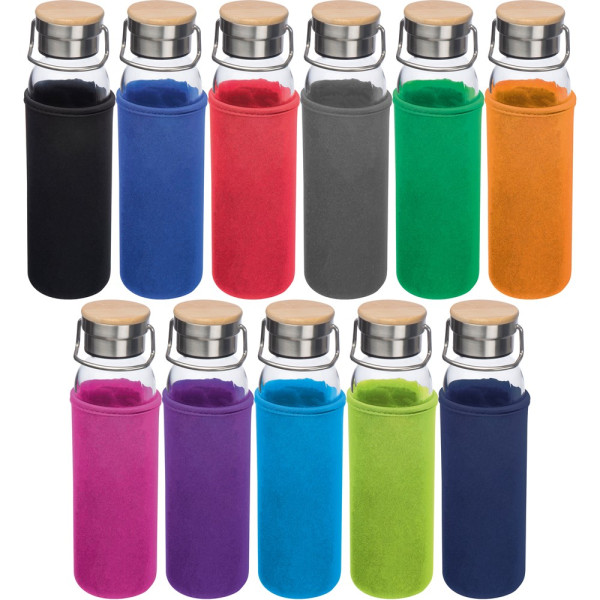 Glasflasche mit Neoprenüberzug, 600ml RAMONA