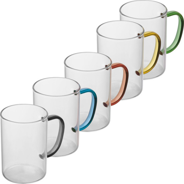 Glastasse mit farbigem Henkel, 250ml EDDA