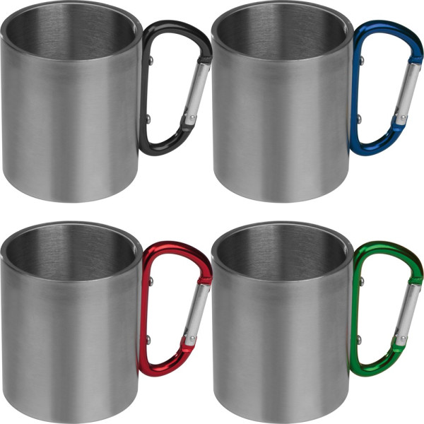 Tasse aus Metall mit Karabinerhaken, 200ml ANGELICA