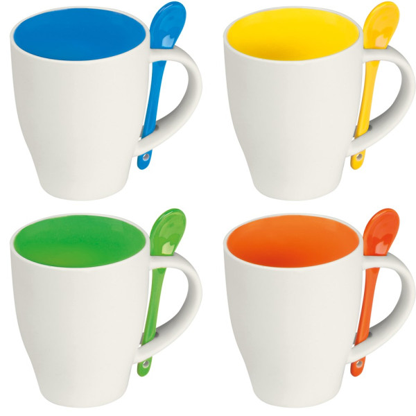 Tasse aus Porzellan mit Löffel, 250ml ARMANDO