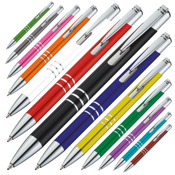 Kugelschreiber aus Metall mit 3 Zierringen ESTEBAN